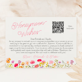 Cartão De Informações Desejos de lua de mel flores silvestres chá de noi