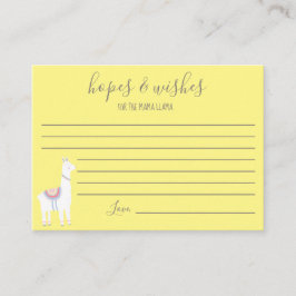 Cartão De Informações Desejos e esperanças para o Chá de fraldas Mama Ll