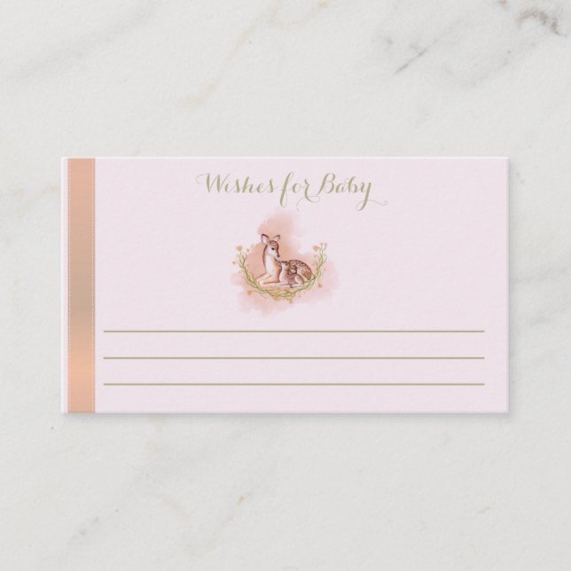 Cartão De Informações Desejos Para Atividade De Chá de fraldas (Frente)