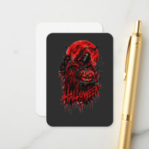 Cartão De Informações Desenho de Halloween da Morte Abóbora Horror Gótic