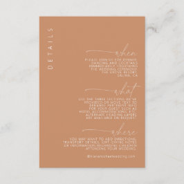 Cartão De Informações Desert Vibes Detalhes do Casamento ID1019