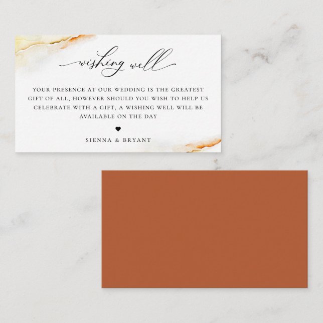 Cartão De Informações Deserto da Boêmia Aquarela Casamento Deserto da Bo (Frente/Verso)