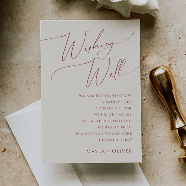 Cartão De Informações Deserto Whimsic | Boige Wedding Wishing well (Criador carregado)