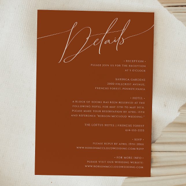 Cartão De Informações Deserto Whimsic | Dados do Terracotta (Criador carregado)