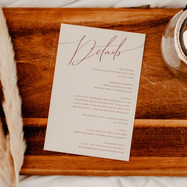 Cartão De Informações Deserto Whimsic | Pormenores sobre o bege (Criador carregado)