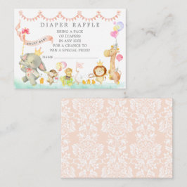 Cartão De Informações Desfile de Animais Bebês Fofos Bilhete de Rifas d