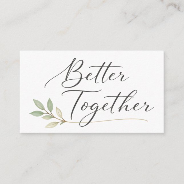 Cartão De Informações Design de Citação de Amor Manuscrita Romântica (Frente)