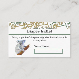 Cartão De Informações Design de Koala Bear Foilage Raffle
