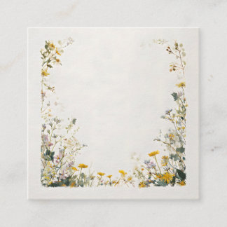 Cartão De Informações Design de Moldura Floral – Botânica Elegante