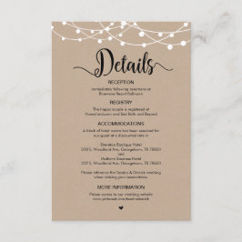 Cartão De Informações design, Detalhes do Casamento Fazenda Rústico