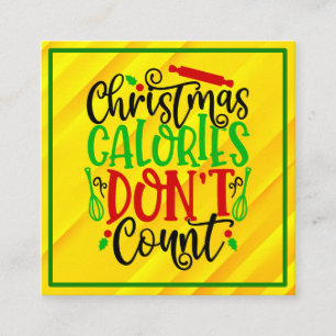 Cartão De Informações Design Divertido de Natal - Calorias Não Contam