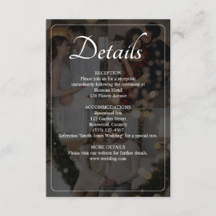 Cartão De Informações Design Seu Próprio Casamento de Colagem Fotográfic