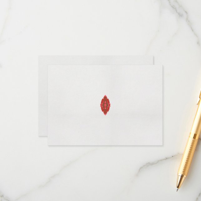 Cartão De Informações design vermelho e castanho sobre fundo branco (Frente/Verso In Situ)