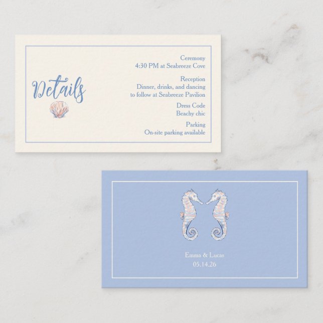 Cartão De Informações details (Frente/Verso)