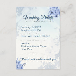 Cartão De Informações Details Card Elegant Wedding Card editable