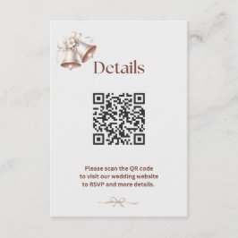 Cartão De Informações Details Insert for Pink Wedding Bells Invitation