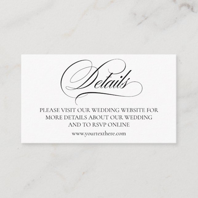 Cartão De Informações Details Sitio web elegante y simple Enclosure Card (Frente)