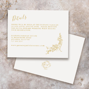 Cartão De Informações Detalhe de casamento barroco chinês elegante vinta