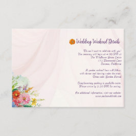 Cartão De Informações Detalhe de Casamento com Flores Silvestres