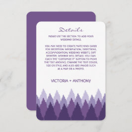 Cartão De Informações Detalhe de Casamento da Floresta Roxa