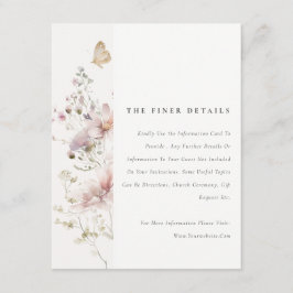 Cartão De Informações Detalhe de Casamento da Folhagem Lilac Boho Wildfl