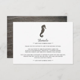 Cartão De Informações Detalhe de Casamento de Clay Seacavalo Beach