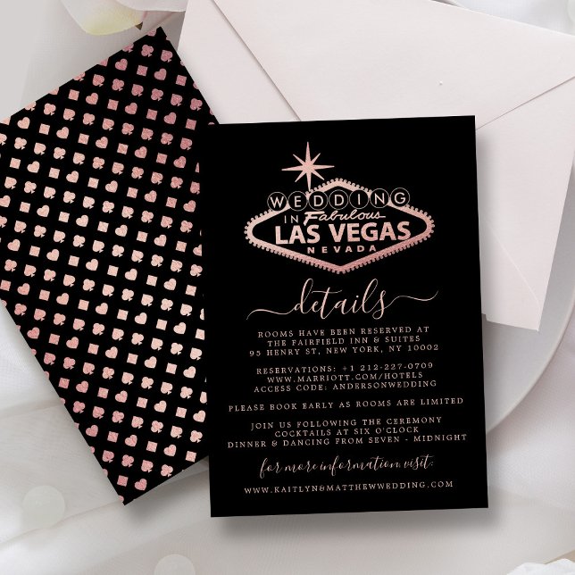 Cartão De Informações Detalhe de Casamento de Destino de Las Vegas (Criador carregado)