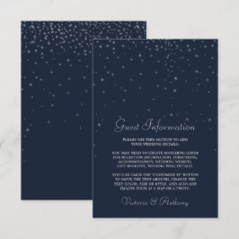 Cartão De Informações Detalhe de Casamento de Estrelas Marinhos Elegante