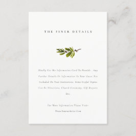 Cartão De Informações Detalhe de Casamento de Filial Simples Elegante