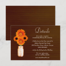 Detalhe de Casamento de Mason Jar, Floral Laranja-