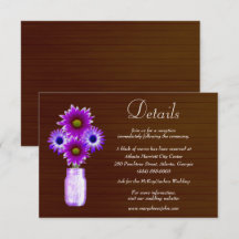 Detalhe de Casamento de Mason Jar Floral Roxo-Escu