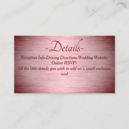 Cartão De Informações Detalhe de Casamento de Metal Brutado Dourado com