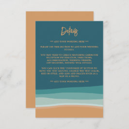 Cartão De Informações Detalhe de Casamento de Praia de abstrato Ocean