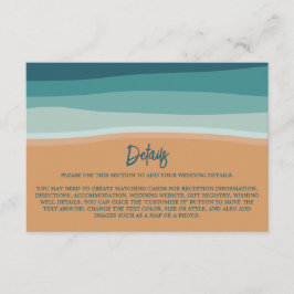 Cartão De Informações Detalhe de Casamento de Praia de abstrato Ocean