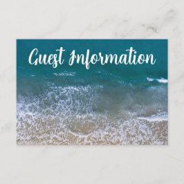 Cartão De Informações Detalhe de Casamento de Praia do Mar Azul