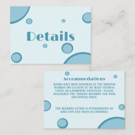 Cartão De Informações Detalhe de Casamento dos Círculos Azuis Retroativo