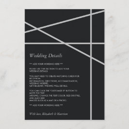 Cartão De Informações Detalhe de casamento em estilo geométrico simples