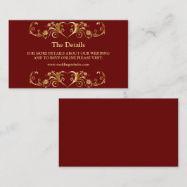 Cartão De Informações Detalhe de casamento geométrico elegante dourado v