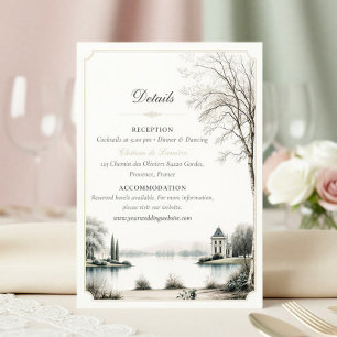 Cartão De Informações Detalhe de Casamento no Jardim Secreto do Castelo 