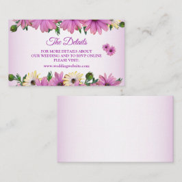 Cartão De Informações Detalhe de casamento rústico floral rosa elegante 