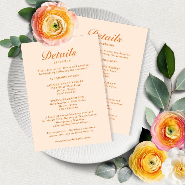 Cartão De Informações Detalhe de Casamento Simples de Patel Elegante (Criador carregado)