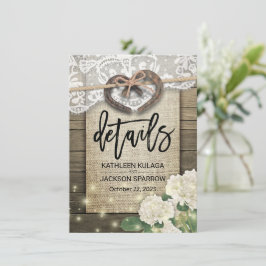 Cartão De Informações Detalhe de informações sobre Casamento no Coração