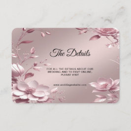 Cartão De Informações Detalhe de Moldura Floral Rosa Delicada