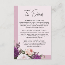 Cartão De Informações Detalhe/Direções do Casamento Floral Elegante Vint
