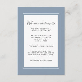 Cartão De Informações Detalhe do Casamento Azul Moderno das Fronteiras C