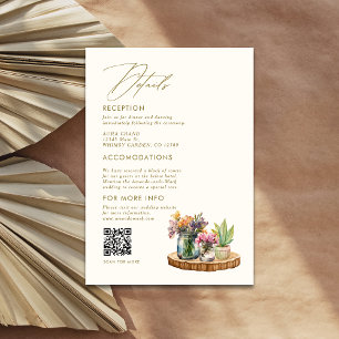 Cartão De Informações Detalhe do casamento da Boêmia Mason Jar Boho