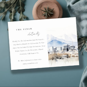 Cartão De Informações Detalhe do Casamento de Aquarela de Salt Lake City