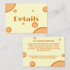 Cartão De Informações Detalhe do Casamento Retroativo do Groovy em Círcu