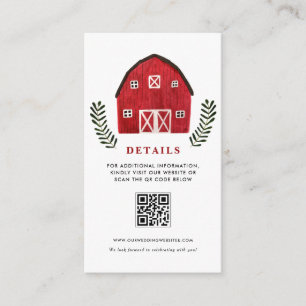 Cartão De Informações Detalhe do Evento Código QR Aquarela Rústica Celei