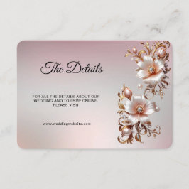 Cartão De Informações Detalhe Floral Cor-de-Rosa Decorativo